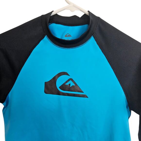 Quiksilver Rash Guard Mens S Blue Black All Time Id Short Sleeve Rash Guard Men - Picture 2 of 7